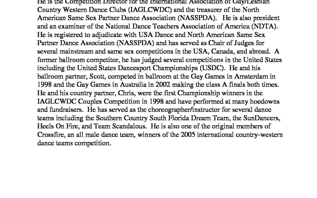 Lee Fox Dance Bio