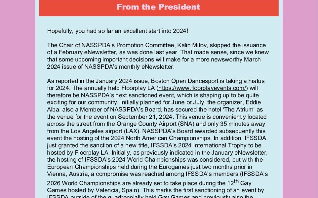 March 2024 E-Newsletter